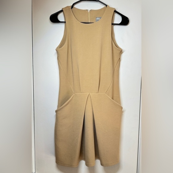 ASOS Nude Beige Sleeveless Shift Cocktail Semi Formal Dress Size 2 - Picture 1 of 12
